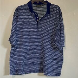 Bobby Jones Special Edition Men's Blue & Gray Polo Shirt Made in Italy L- XL